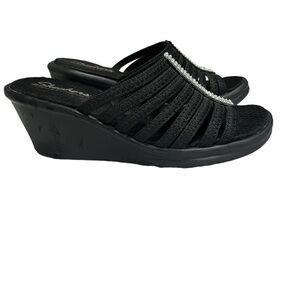 SKECHERS Women's Size 8.5 Cali Rumblers
Hot Shot" Wedge Heel Sandals Black